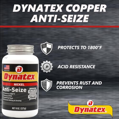 Image of Dynatex Nickel Anti-Seize 8 oz Can - Heavy-Duty, No Sulfur Lead Copper Halogens, Protects Against Extreme Heat Corrosion Acidic Environments (5-Pack)