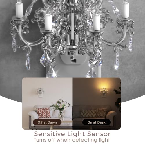 Image of Briignite Chandelier Night Light Plug in, Night Lights Plug into Wall with Dusk to Dawn Light Sensor, Dimmable Sliver Nightlight Plug in, 3000K Soft White for Bathroom Bedroom Hallway Kitchen Decor