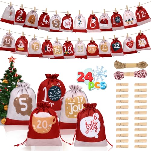 Adventskalender zum Befüllen 2025 Kinder, 18 x 13 cm Adventskalender...