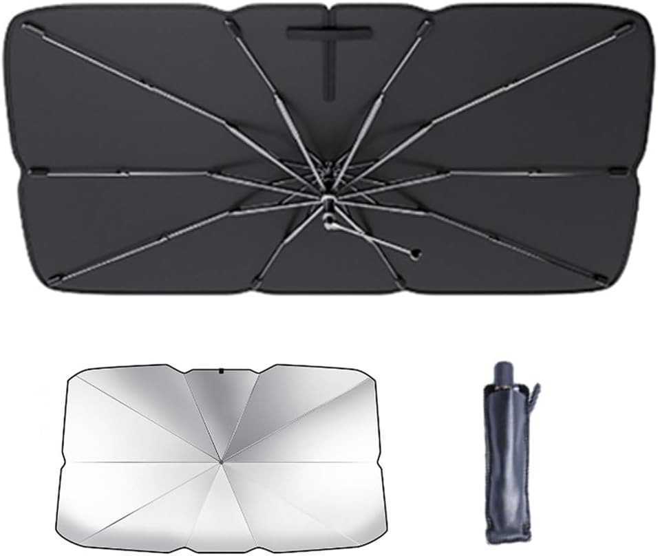 Car Windshield Sun Shade Umbrella for Volvo S40 S60 S80 S90 XC40 XC60 XC90 C30 C70 V40 V60 V90, Foldable Car Sun Shade Windshield Umbrella Car Front Windshield Sun Shade Car Interior Accessories