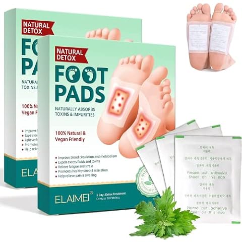 Detox Foot Patches for Stress Relief & Deep Sleep, 20PCS Detox Foot Pads, Foot Patches, Feet Detox Pads with Vinegar and Ginger Powder, Improve Sleep Quality Enhance Blood Circulation Cover