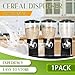 Umigy 1 Pack Triple Indispensable Dry Food Dispenser 67oz Each Capacity Cereal Container for Storage Preserving Dispensing Kitchen Rice Candy Nuts Dog Food Granola Snack Gumball Countertop (Black)