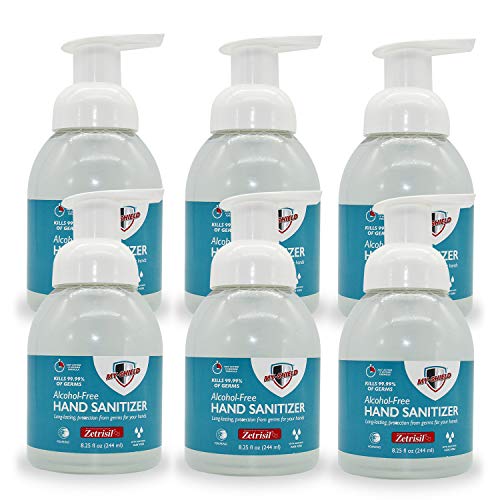 My-Shield Hand Sanitizer Foam - 8.25 oz, (6-pack) Alcohol-Free, Long-lasting Protection. Kills 99.9% of Germs. Moisturizes With Aloe Vera. Formulated with Zetrisil. FDA Registered