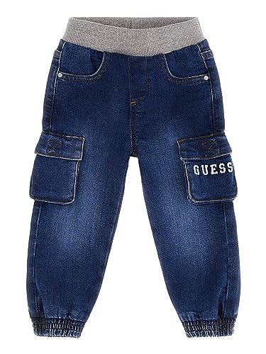 GUESS Calças de ganga sem fecho para rapaz, Blue Galaxy Wash, 3 Anos