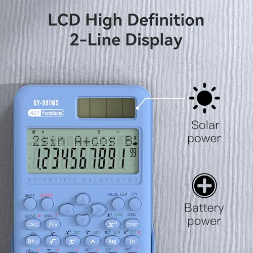 image for Scientific Calculator School Supplies, ROATEE 991MS 401 Functions 2-Li