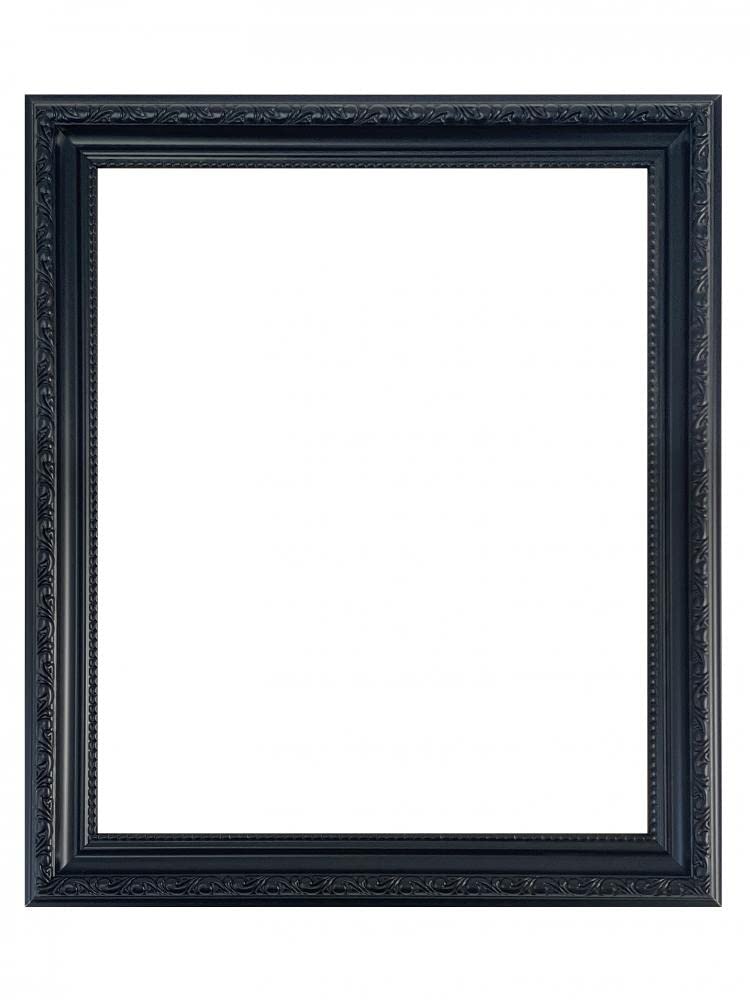 Frames By Post Black Shabby Chic Quality Framed Mirror, Large 36 X 24 Inch 4Mm Bevel Edge Mirror