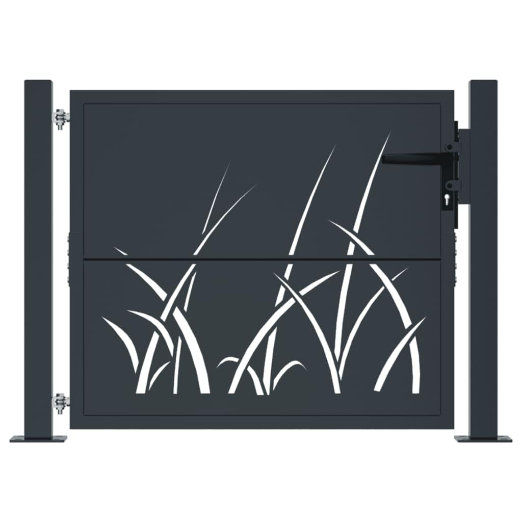 Myheimly Gartentor Stahl 105 x 105 cm abschließbar Gras-Design