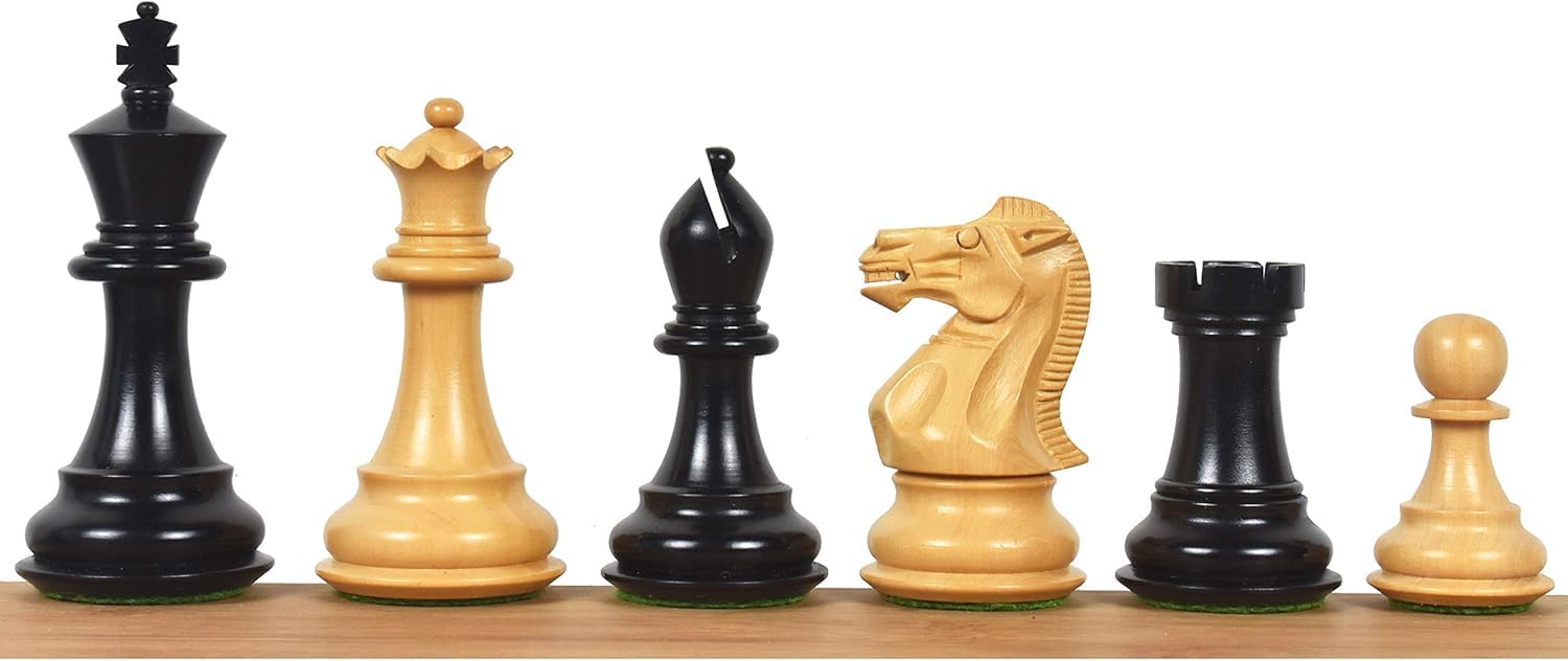 CHESSCRTournament - Set di scacchi da torneo, in legno di bosso ebanizzato, 9 cm, peso 1 kg, stile Staunton