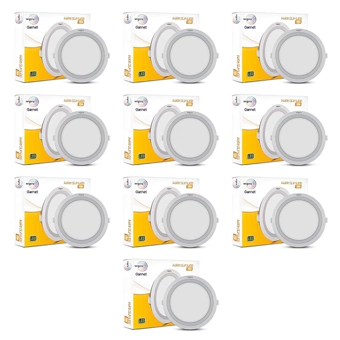 wipro Garnet 6W Round LED Panel, 4000K (Pack of 10) at ₹2,789 – Amazon