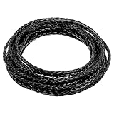 5.5 Yards Genuine Leather Cord 4mm Genuine Braided Boho Leather Cord Strip Braiding String Antique Strap 5m Long for Bracelet Necklace Beading Jewelry DIY Crafts