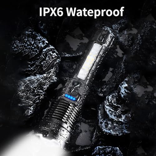 2 Pack Rechargeable LED Flashlight,90000 High Lumens Tactical Flashlights with 7 Modes - image 5