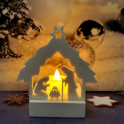 WIKIMO Silikonform Weihnachten für Krippe Silikonformen Gießformen für 3D Kerzenhalter Gips Krippe Einfache Freigabe Gipsformen zum Gießen Weihnachten