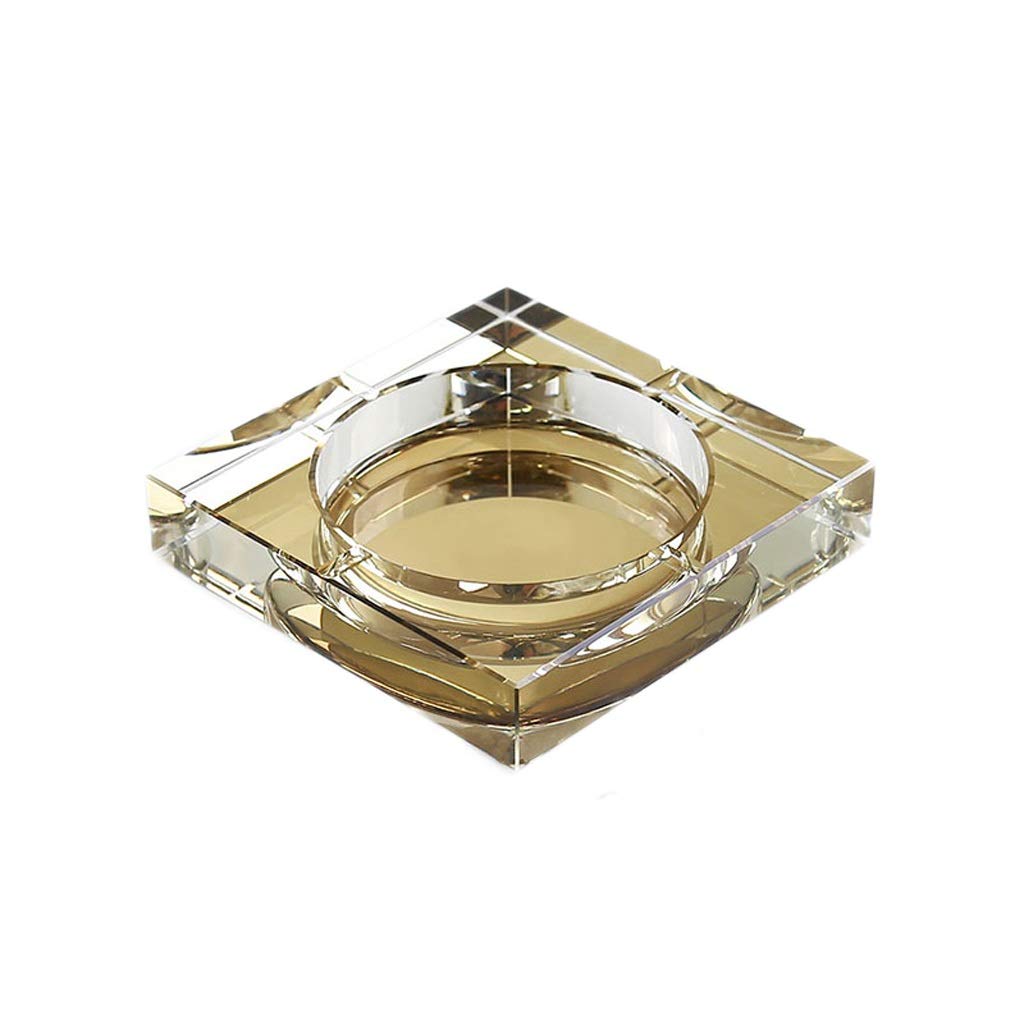 FKJLUN Ashtrays for Cigarettes European Simple Crystal Glass Square Ashtray Creative Large Household Portable Ashtrays Multi-Function Ash Trays 15/18/20 cm Decor Smoking Ash Tray