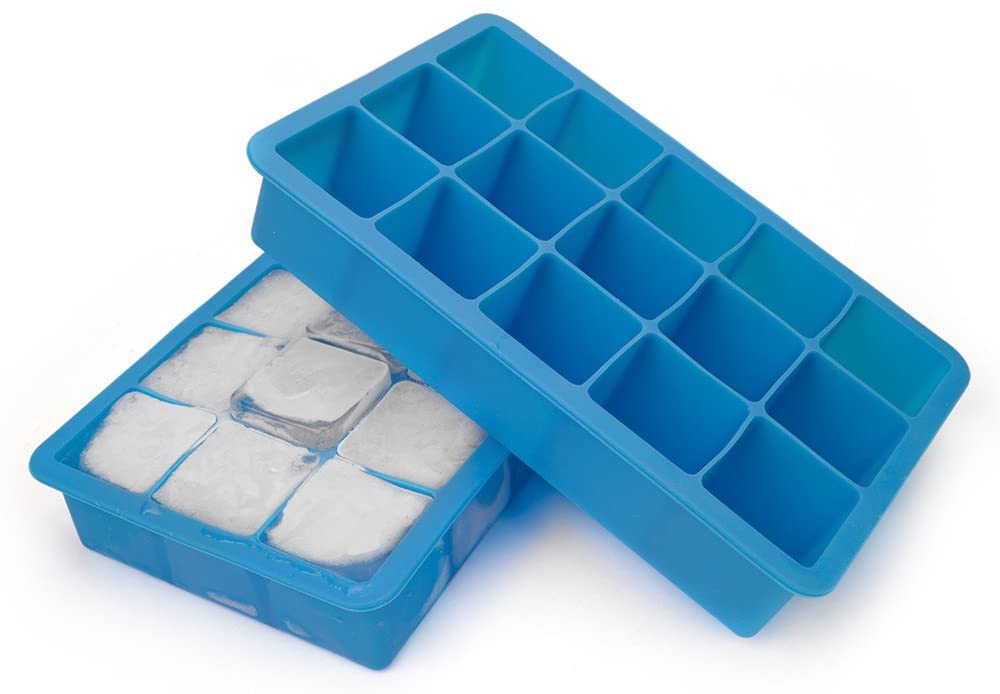 Ice Cube Trays, 2 Packs Silicone Ice Cube Tray FDA Approved Food Grade Ice Molds, 15 Cubs per Tray Best for Whiskey, Cocktail and Any Drink UK Delivery - Blue…