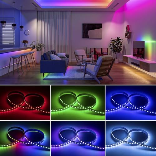 Tira de LED RGB WS2812B 16.4 pies 300 LEDs IP30 miniatura 7