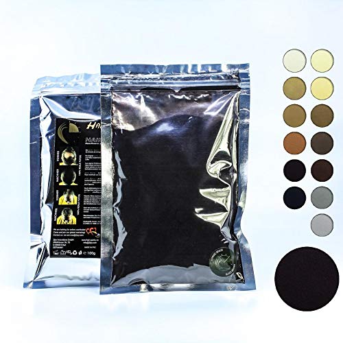 Hair Quicky® Premium Hair Fibers, Schütthaar, Soforteffekt bei Geheimratsecken, Teilglatze, Haarausfall und lichtem Haar, für Männer & Frauen, natürliches Keratin | 100g | schwarz braun