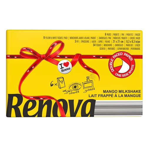 Renova Pañuelos De Bolsillo Red Label Mango - 6 paquetes de pañuelos Aroma Mango