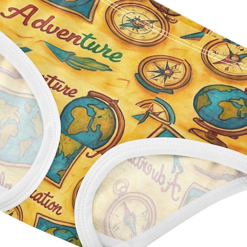 Joisal Florals Toddler Underwear Floral 2t Cotton Panties Little Girl Vintage Maps Cartoon Yellow Briefs Kids Undies4