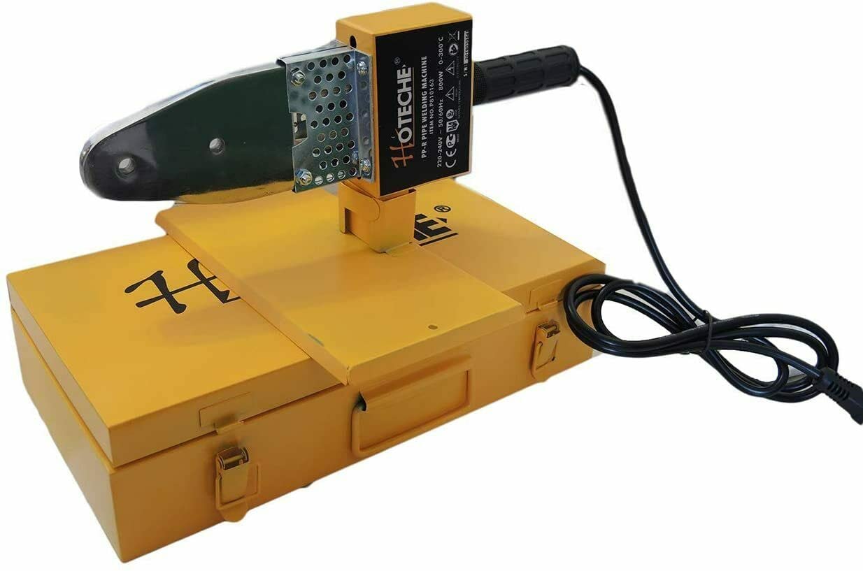 Polifusore Professionale 800-1500W Per Saldare Tubi - Con 6 Matrici 20-63mm, Valigetta Inclusa