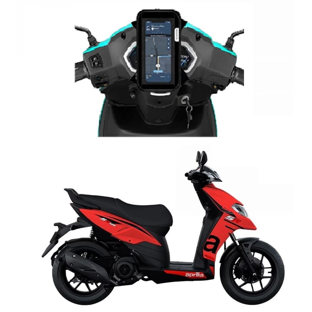 Mobile Holder for Scooter, Scooty & Motorcycle Compatible for Aprilia SR 125, Mirror Mount, 360° Rotation, Strong Anti-Slip Grip, Wide Adjustable Fit for All Smartphones (Black)-image-22
