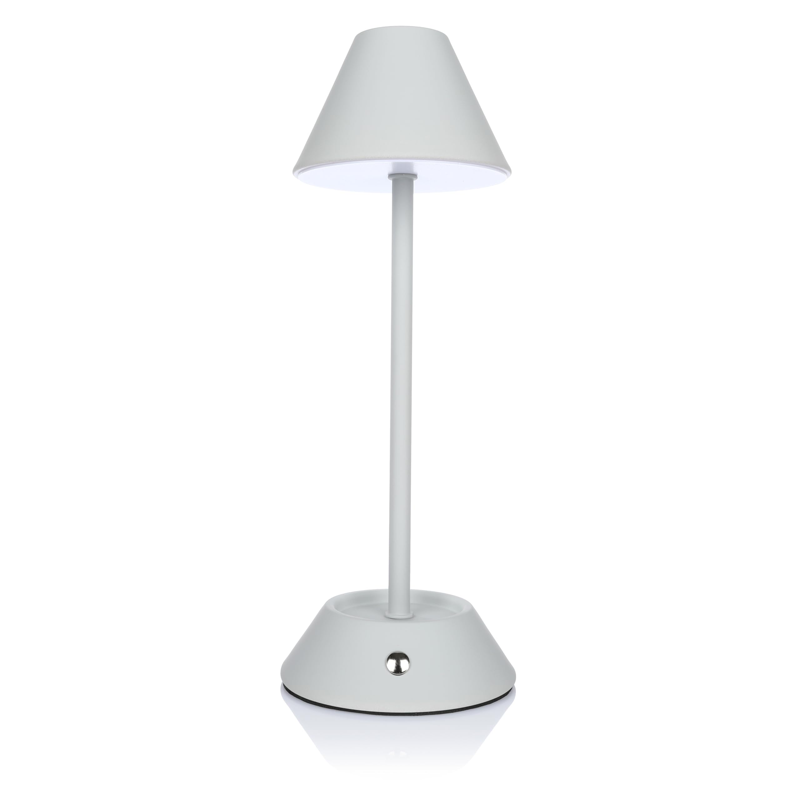 Nordstern LED Battery Table Lamp - Rechargeable Table Lamp with USB-C Connection - Wireless and Dimmable with 3 Colour Temperatures 3000K-6000K via Touch Switch - 28.5 cm (Light Grey), NS-59808