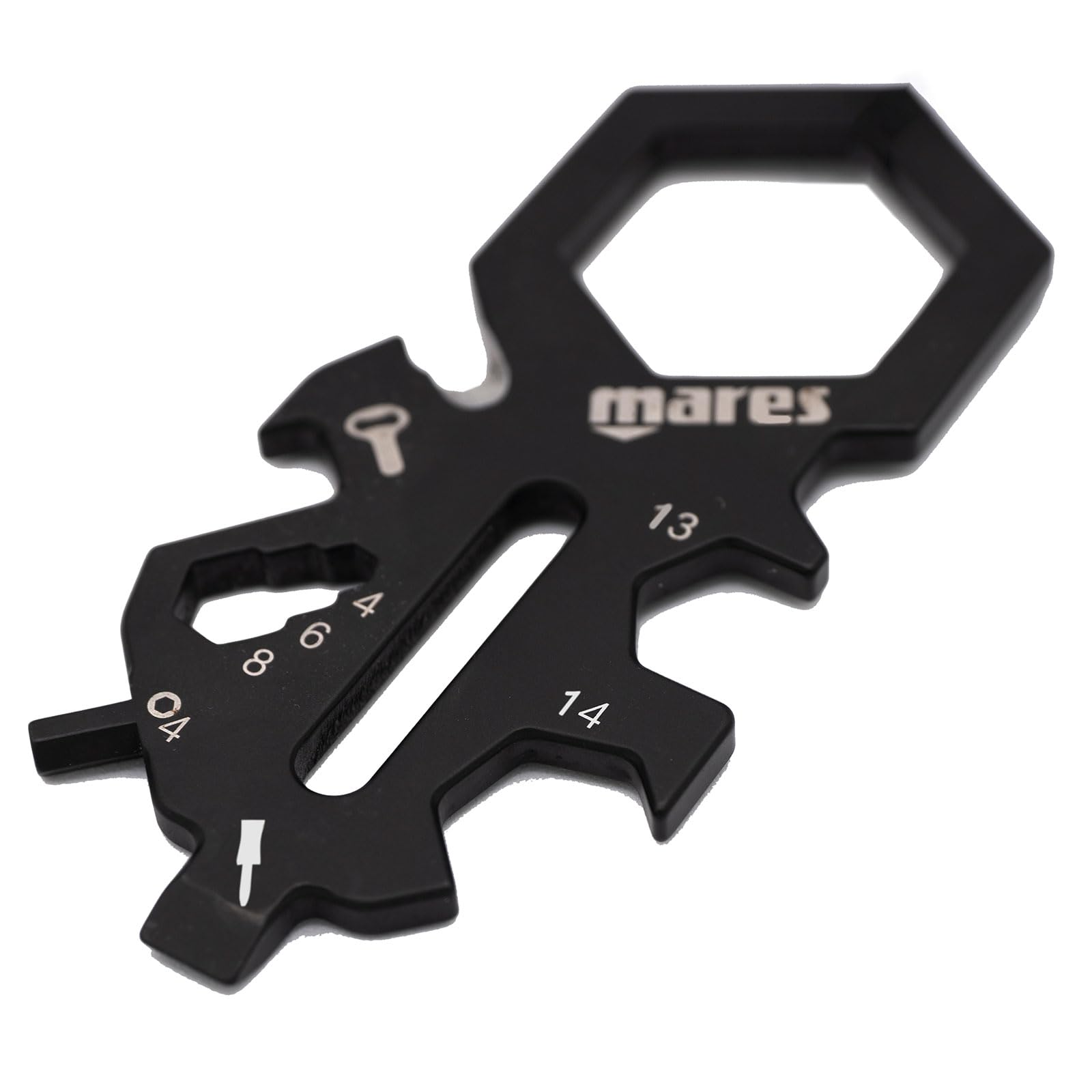 MARES Smarty Mini Multitool - Scuba Diving Multi-Purpose 4mm Allen Key, Bottle Opener, Screwdriver & Various Spanners