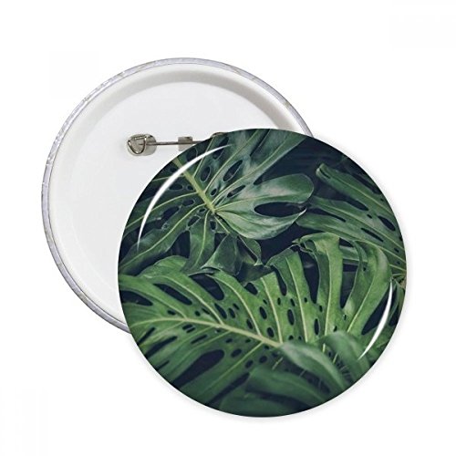 Badge rond imprimé feuille verte nature vêtement DIYthinker