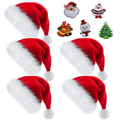 5pcs bonnet de pere noel,bonnet du père noel,bonnets père noël,bonnet noel adulte,bonnet père noel adulte,lot bonnet noel adulte,bonnet de noel pour adultes et enfants Cover