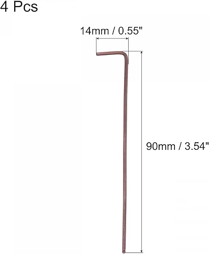 Miniatura 7 de uxcell Llave hexagonal de extremo de bola de 0.197 in, herramienta de reparación de acero S2 con brazo largo en forma de L, métrica 4 piezas
