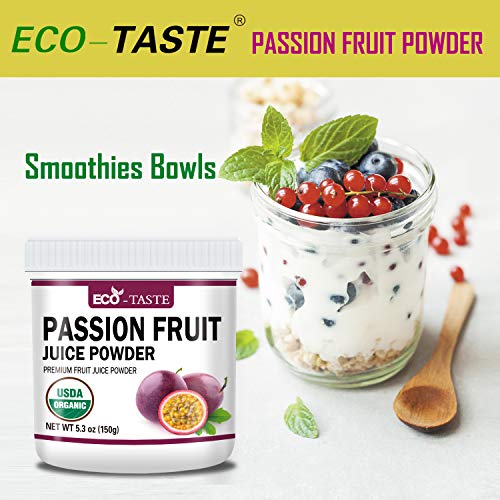 Organic Passion Fruit Powder, Passion Fruit Juice Raw Powder, 100% Pure, No Additives, No Fillers, 5.3oz(150g) - Thumbnail 2