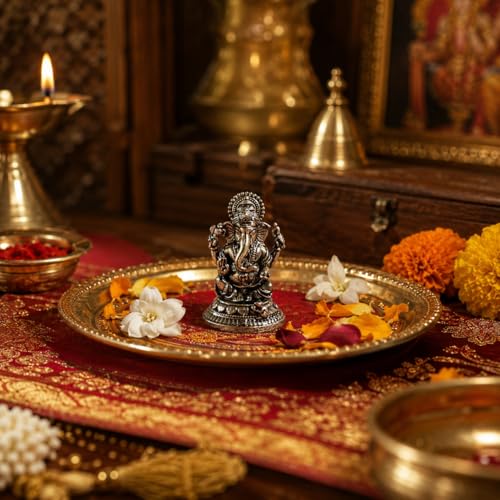 Image of The Spiritual Living Small Ganesha Idol Pocket Size | 1 Inch | Small Ganpati Murti for Home Temple | Office & Car Dashboard | God Idol | Ganesh | Temple | Miniature | गणपति बप्पा मोरया |