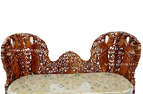 Image of Luxury Wooden Teakwwood Five Seater Sofa Set for Living Room (Honey Brown) Solid Wood Outdoor Chair 5 Seater Sofa | (19)