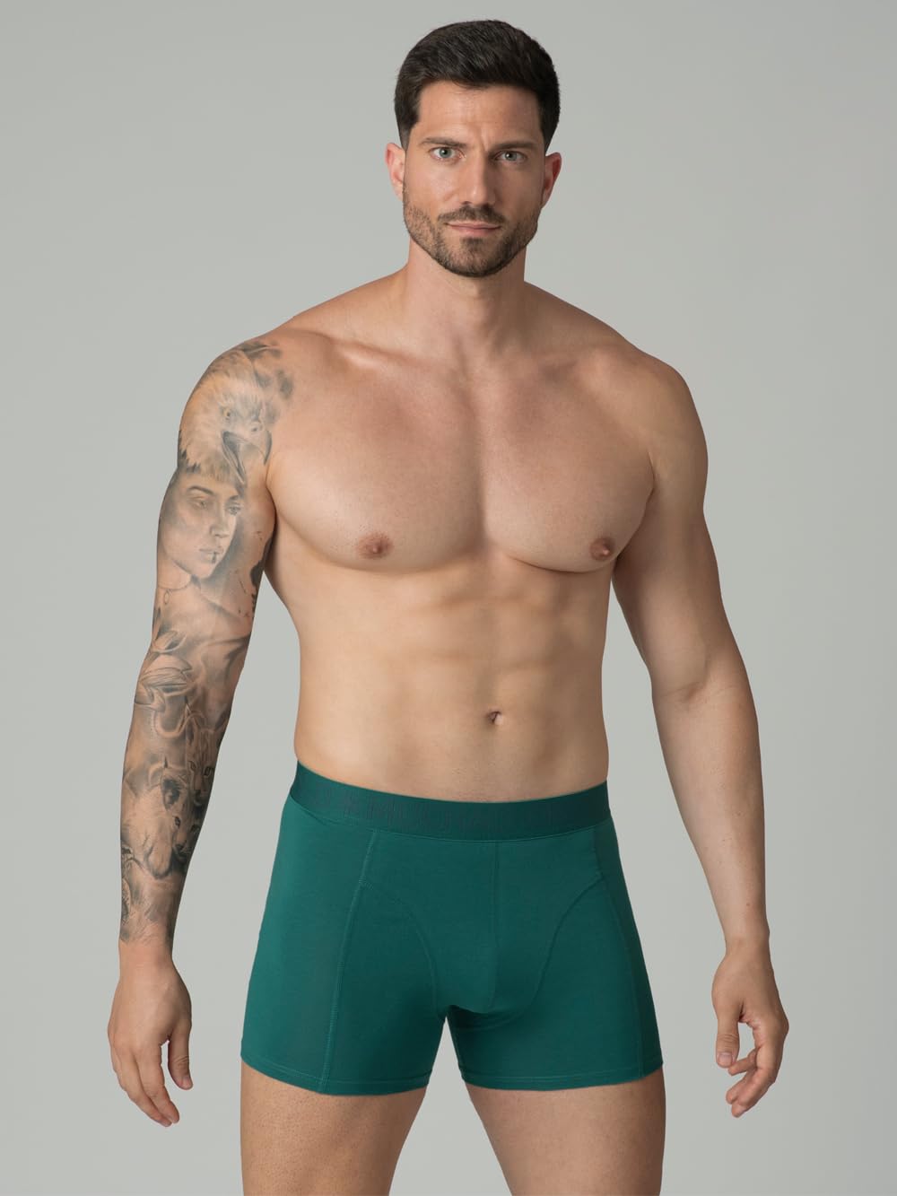 Muchachomalo Uomo Boxer 7-Pack, Tinta Unita, Cotone, Fascia Elastica