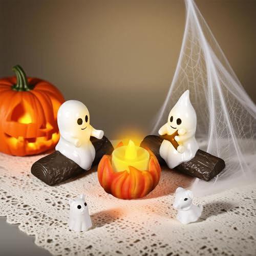 Ghost Night Light Campfire Cute Halloween Decorations Flickering ...