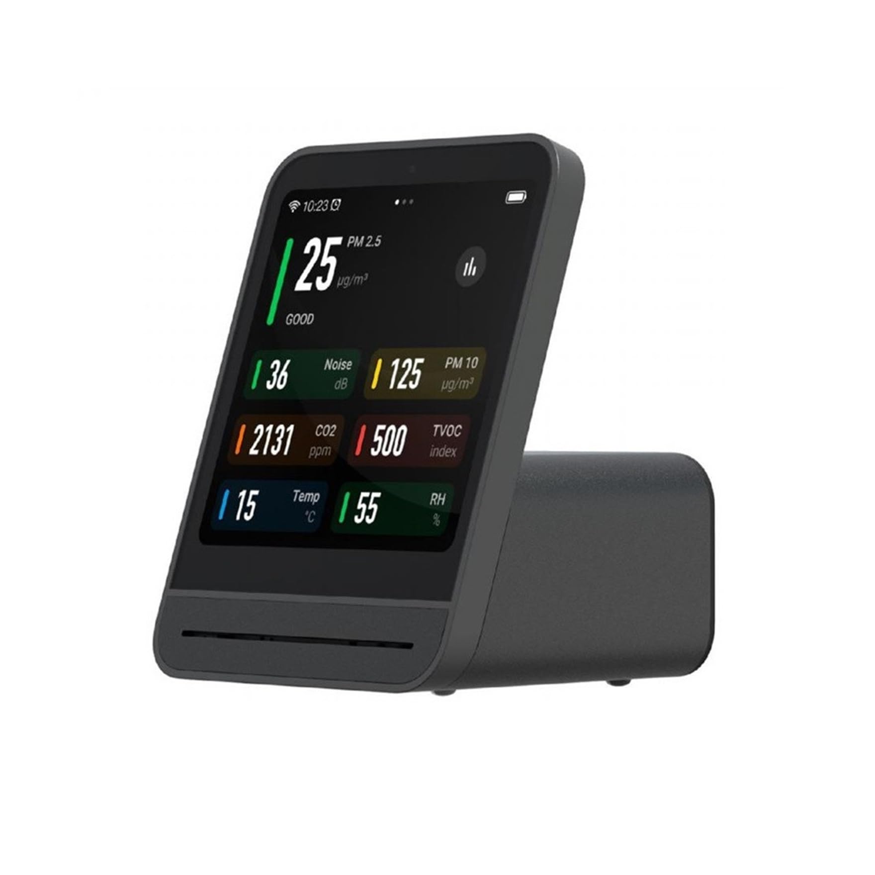 Air Quality Monitor Air Monitor Temperature Humidity Sensor CO2 PM2.5 Quality Detector(Nero)