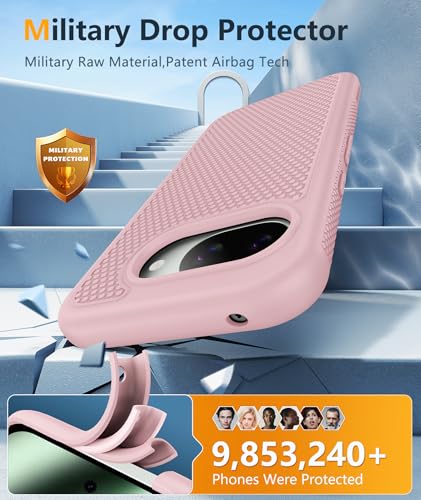 Image of FNTCASE for Google Pixel 10A Case - Military Grade Drop Protection, 14ft Drop Tested, Screen Protector Included, Anti-Slip Anti-Fingerprint Matte Textured, Soft TPU Shockproof Cover (Pink)