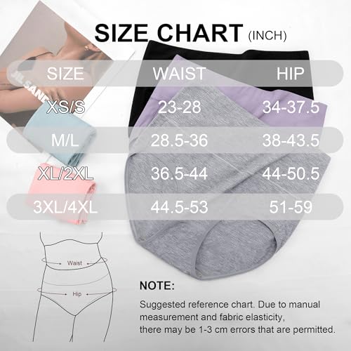 Image of Womens Underwear Full Coverage Panties for Ladies Soft Breathable Cotton Briefs High Waisted Hipster