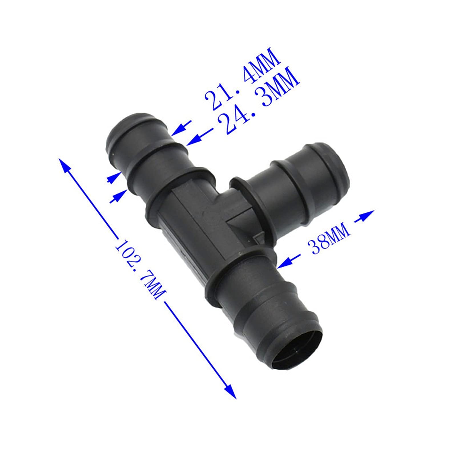 Tubo da Giardino da Cucina 25Mm Tee Barb Connettore per Tubo Flessibile Connettore a T per Acqua Irrigazida Giardino Distributore Di Acqua per Giardino Raccordo per Tubo da 20 Pezzi/T da 25 Mm