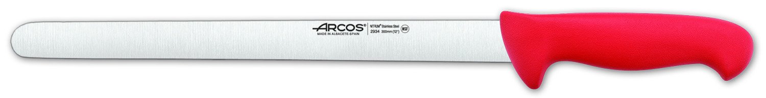 Arcos Slicing Knife/Ham Knife Nitrum Stainless Steel and 300 mm blade,Used for slicing or carving various types of food with precision and ease,Series 2900, Color Black