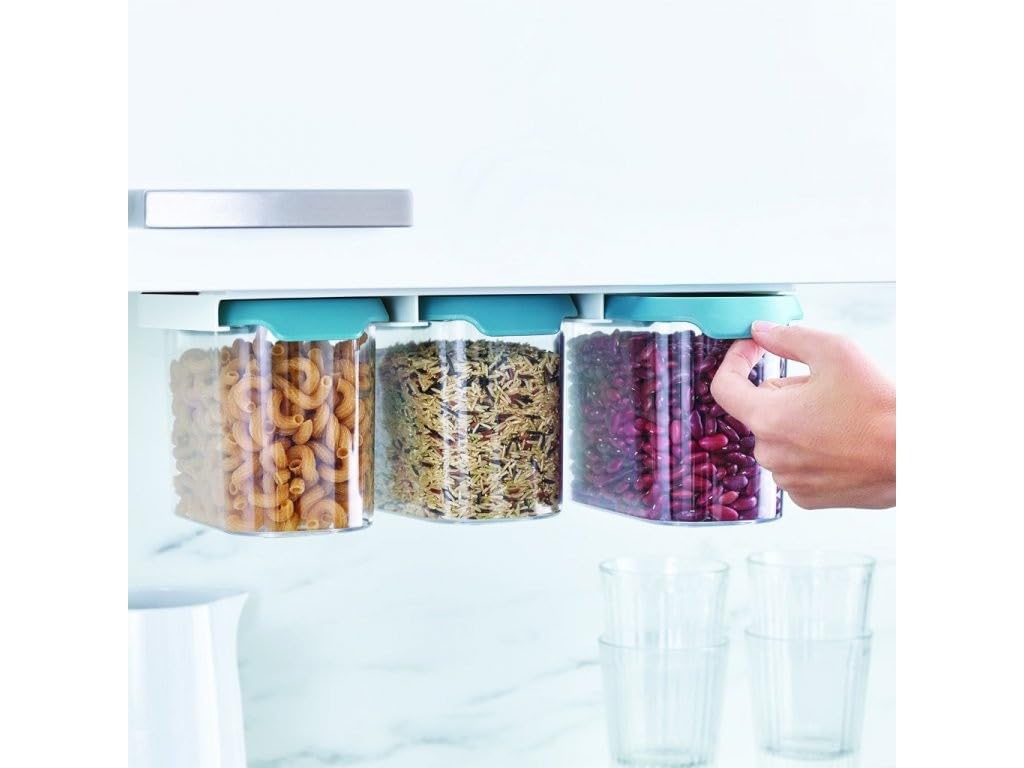 Joseph Joseph CupboardStore 3-teiliges Aufbewahrungsset für den Platz unter dem Regal (3 x 1,3L) - Blau
