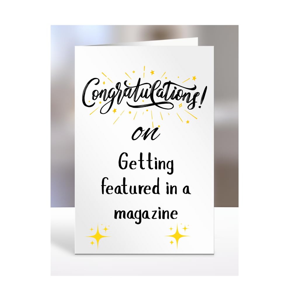 Congratulations on Getting featured in a magazine Card, Gifts for Men or Women, Presents for Christmas, Greetings Card, Him, Her, Female, Male, A5-113_208 โ image 1