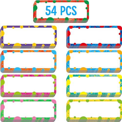 Étiquettes magnétiques effaçables néon : lot de 54 badges nominatifs réutilisables pour tableau