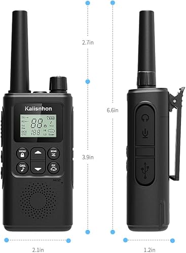 Miniatura 7 de walkie talkies NOAA para adultos de largo alcance con auricular, alertas meteorológicas, walkie talkie manos libres, recargable con carga tipo C,