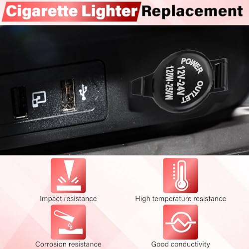 Image of 2 PCS Car Cigarette Lighter Socket, Cigarette Lighter Replacement