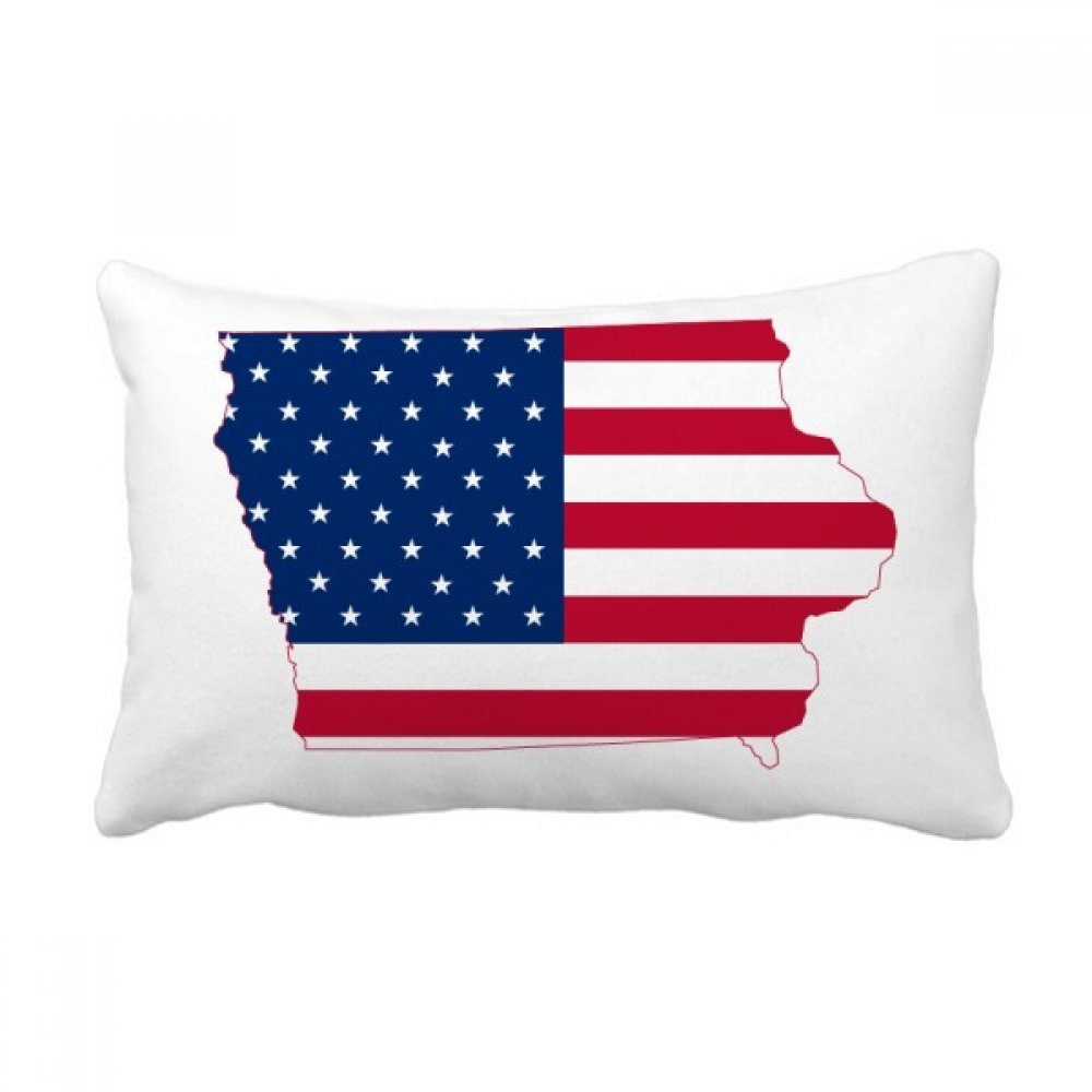 Coussin de decoration carte Iowa aux finitions soignees pour interieur chic