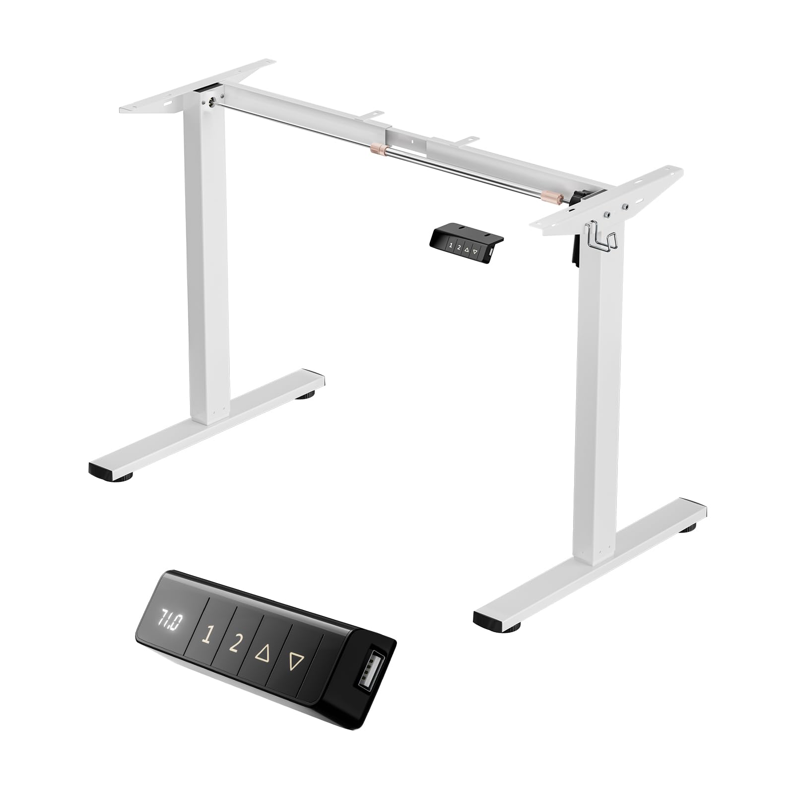 buybyroom Estructura Mesa Elevable, Patas Escritorio Elevable con Acero de Alta Resistencia, con Panel Inteligente de Memoria y Puerto USB (Sin Panel de Escritorio)