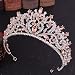 Tiaras vintage de oro rosa con forma de corazón rosa y cristales...