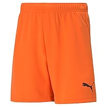 PUMA teamRISE Short Jr, Pantaloncini Unisex – Bambini e Ragazzi, Golden Poppy, Black, 116