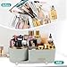 Zufudo Makeup Organizer Countertop with Drawer 360 Rotating Brush Holder Storage Large Capacity Skincare Cosmetic Display Cases for Vanity Bathroom Desktop, Model 3016 Green