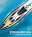 Remote Control Boat, SYMA Q7 RC Boat for Pools and Lakes with 2.4GHz 25km/h High Speed, Capsize Recovery, Low Battery Reminder, Special Water-Cooled System Toys Boat for Kids or Adults(Yellow)